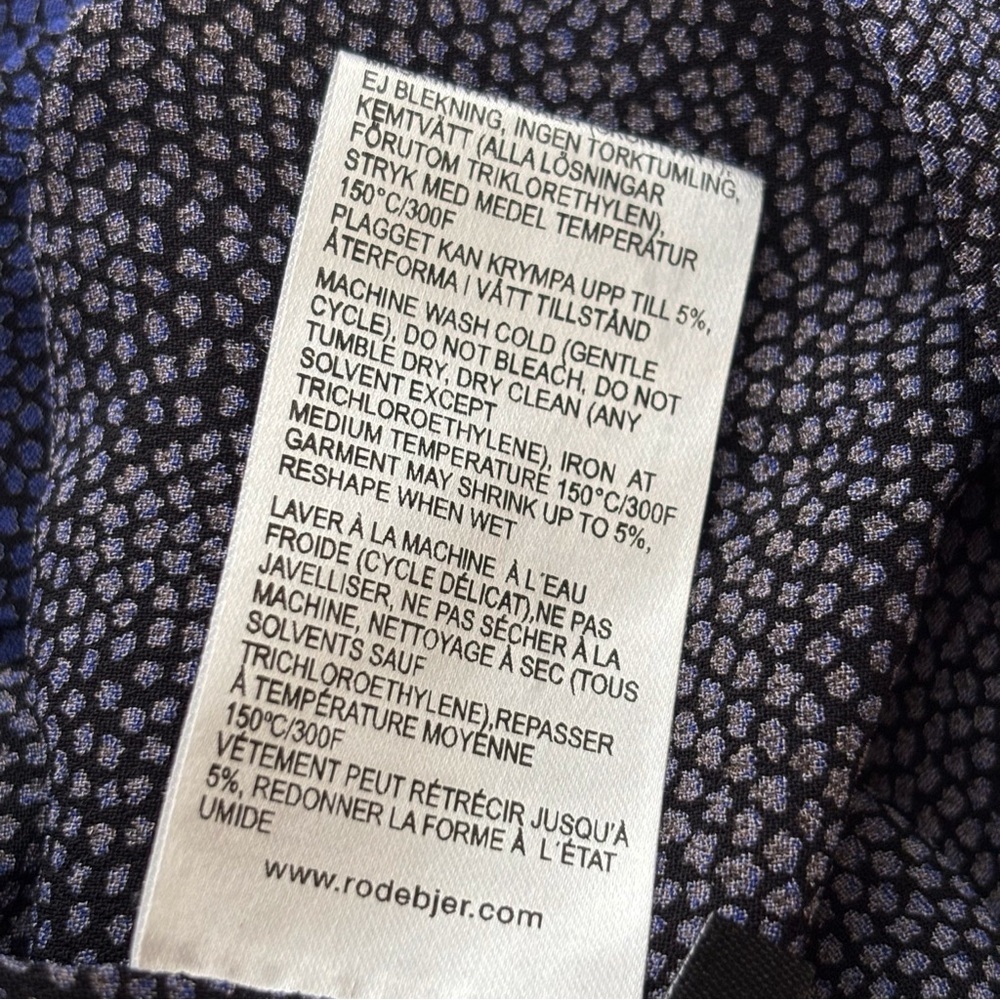 Rodebjer Blue Indus Moons Button Back Reversible Blouse XS - Picture 7 of 8